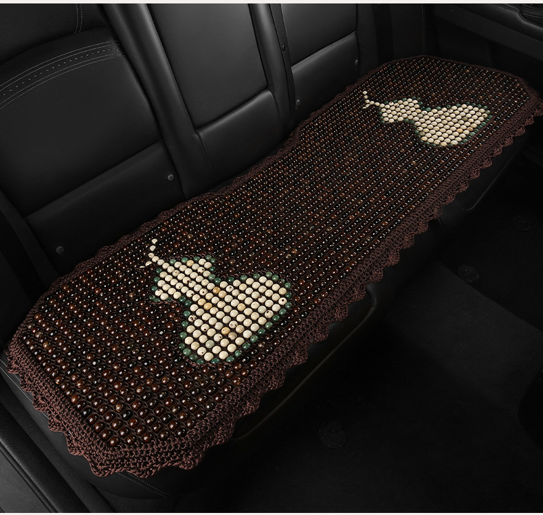 High-End Hand-Knitted Bodhi Car Seat Cushion Single-Seat Square Cushion Three-Piece Set for All Seasons Massage Beads Breathable Seat Cover