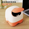 Cartoon desktop Trash bedroom a living room Office Mini Push With cover Trash desktop Wastepaper basket