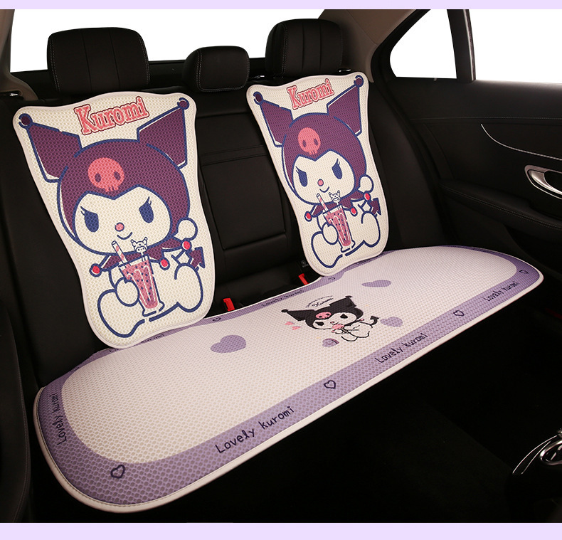 Cartoon Kulomi Car Cushion Four Seasons Universal Breathable Mesh Half Pack Seat Cover Cute Women's Car Cushion