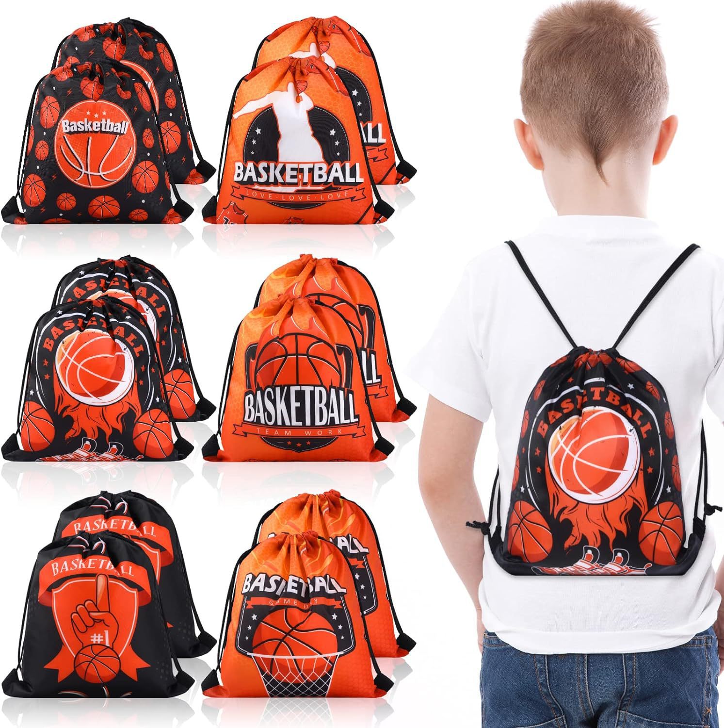 篮球束口袋七篮球儿童生日派对抽绳双肩背包袋便携收纳袋跨境新款