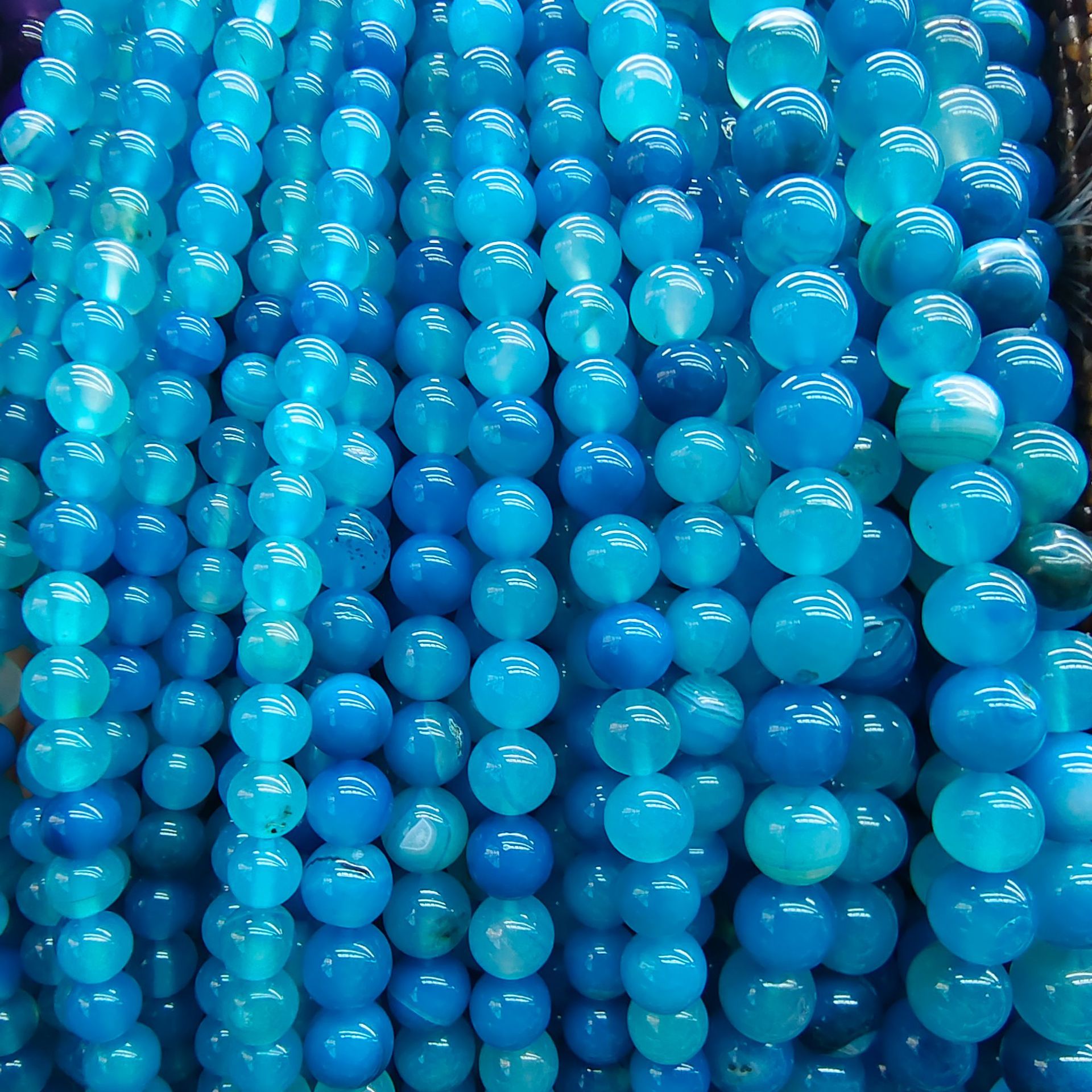 Transmisión en vivo optimizada, cuentas sueltas de ágata rayada, cuentas redondas de ágata de pavo real, joyería DIY hecha a mano, cuentas de ágata, cadena de cuentas