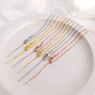Color-retaining Copper Plated 18K Gold Universal Box Chain Flat O-shaped Chain Necklace Women's Clavicle Chain DIY Handmade Adjustable Bracelet