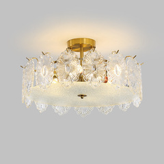 Internet celebrity art American style glass ceiling lamp French crystal Italian simple warm bedroom lamp master room dining room lamp 