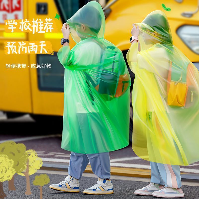子供用ポンチョ、使い捨てレインコート、子供用全身防雨、男の子と女の子、ポータブル小学生バックパック、厚みのある|undefined