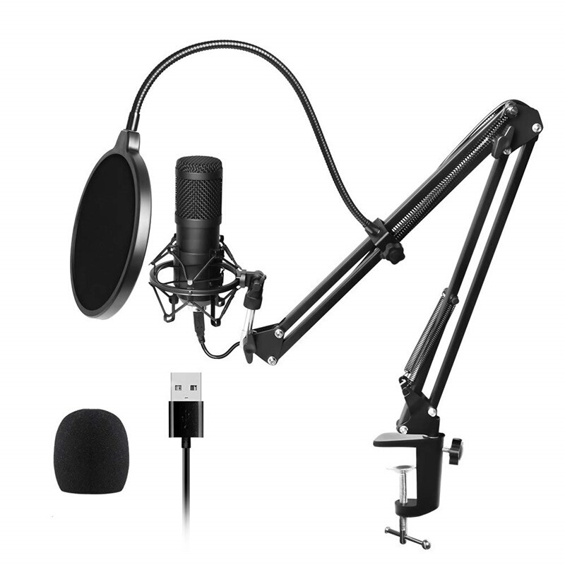 Cross-Border USB Microphone Gaming 192K48 Sampling Rate Computer Condenser Microphone Set E-Sports Live Streaming Bm8700