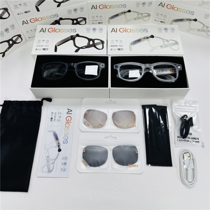 Aimb-G2 Smart Glasses with 8 Million Pixels for Photo Taking, Local Storage, Recording + Video Recording + Ai Real-Time Translation New Product
