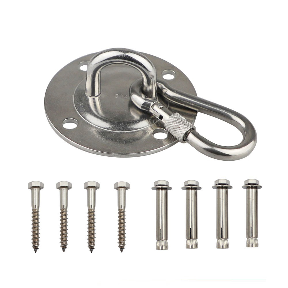 不锈钢固定盘套装 秋千吊床 瑜伽 吊顶承重配件 健身训练固定器材