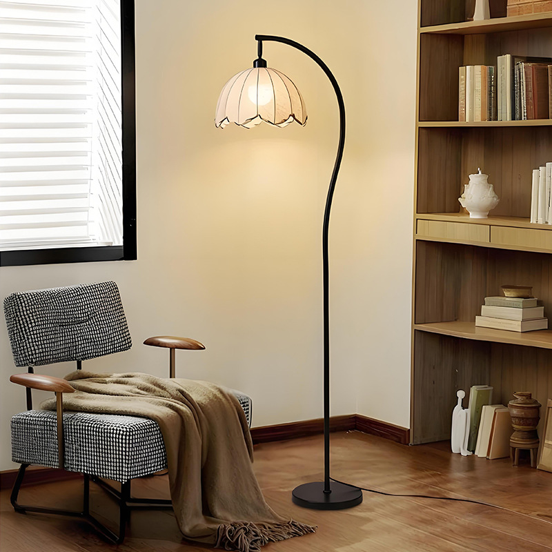 Luz de piso del dormitorio retro americana lámpara de piso de la sala de estar al lado del sofá mesa de té lámpara de cabecera del dormitorio 488L image 3