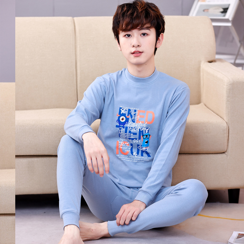 Conjunto de ropa interior juvenil suéter de algodón para niños medianos y grandes conjunto de ropa interior para niños de otoño e invierno y ropa interior para niños mayores