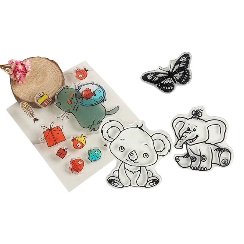 Силиконовые прозрачные штампы с различными узорами для печати, персонализированные креативные милые объемные штампы для творчества, оптом от производителя