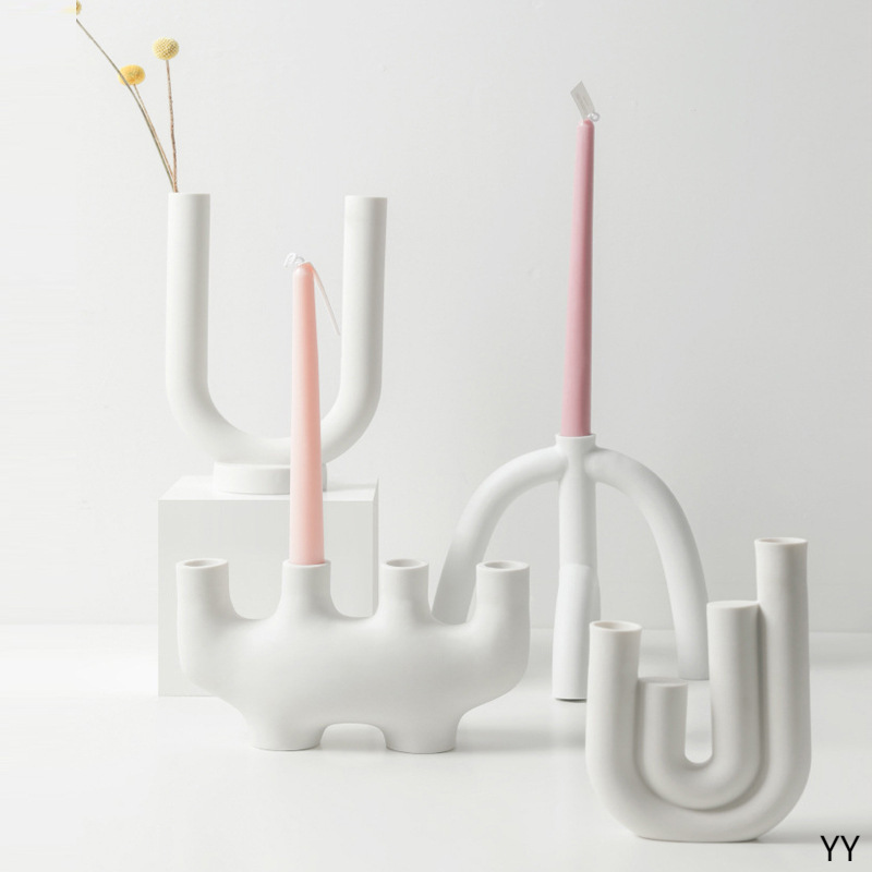 Geometric creative ceramic candle