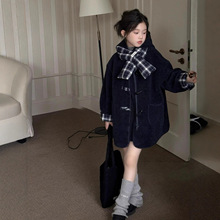 女童外套2025新款加厚儿童秋冬中长款毛呢大衣女孩冬季加绒毛毛衣
