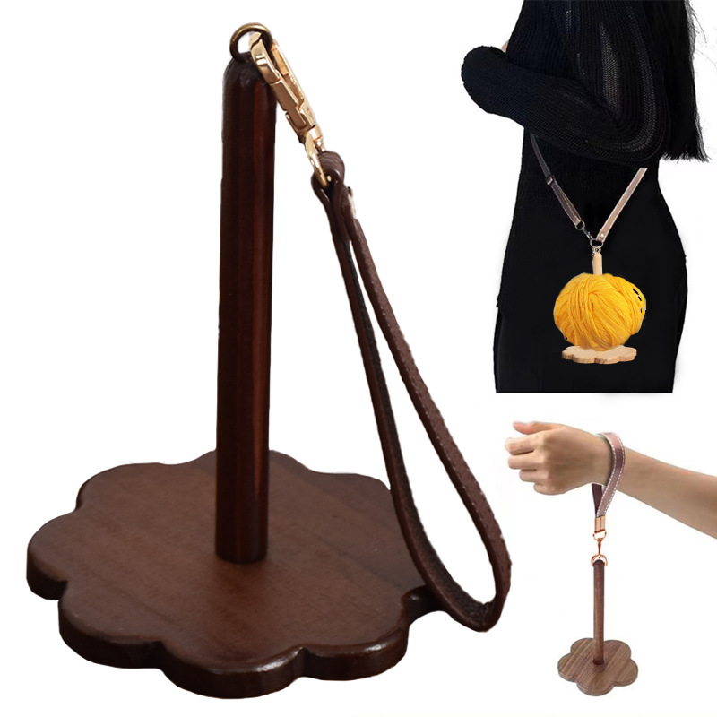 marco de bobina de madera transfronteriza marco de hilo de muñeca portátil DIY herramienta de lana portátil