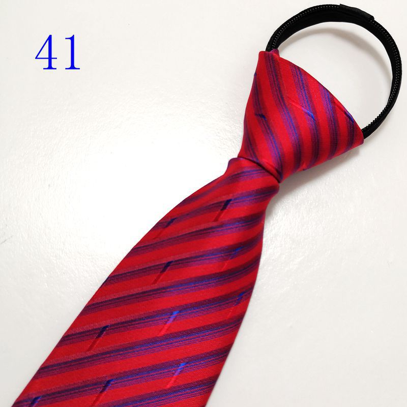 男士拉链新郎结婚红色8cm正装商务黑色免打结懒人易拉得蓝色_