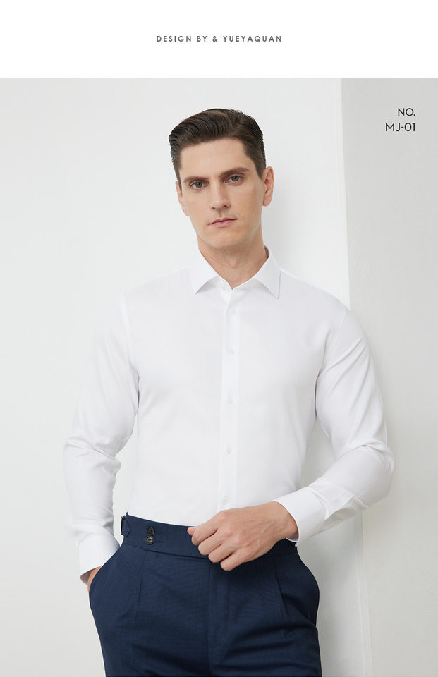 Áo sơ mi nam dài tay vải cotton pha co giãn không cần ủi form vừa vặn — Màu xanh nhạt-dài tay-11, Màu xám nhạt-dài tay-06, Trắng-dài tay-01 chi tiết 22