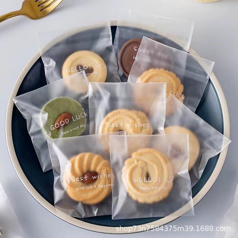 Biscuit packaging bag self-sealing sticky cookies snowflake crisp separate small box candy baking transparent snacks snacks