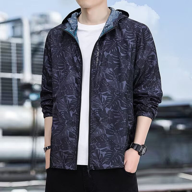 2026 verano al aire libre chaqueta solar de piel de hombre abrigo abrigo respirante de manga larga ropa de protección solar anti-UV
