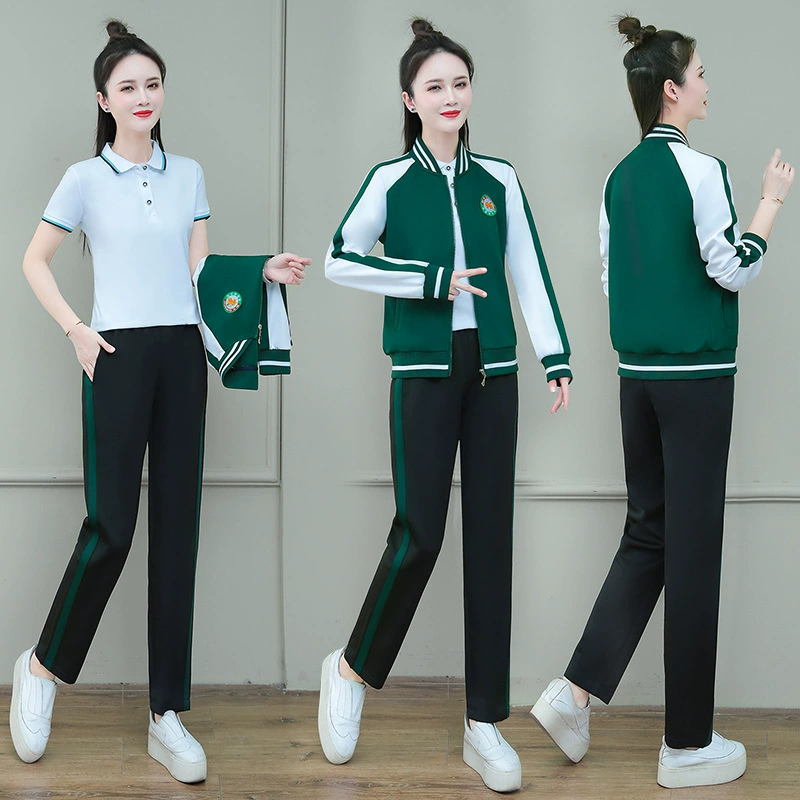 Учитель детского сада садовая одежда рабочая одежда учителя весна и осень куртка-тройка футболка спортивный костюм для отдыха форма