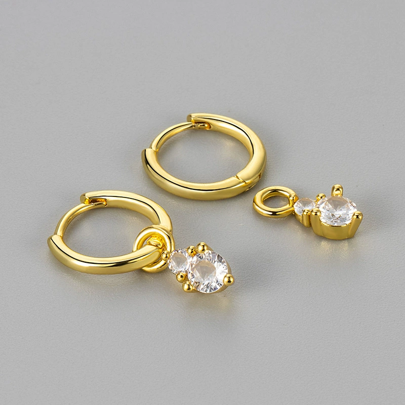 Earrings, nail sequins, zirconium, sophisticated small universal pendant, new collection, light luxury style