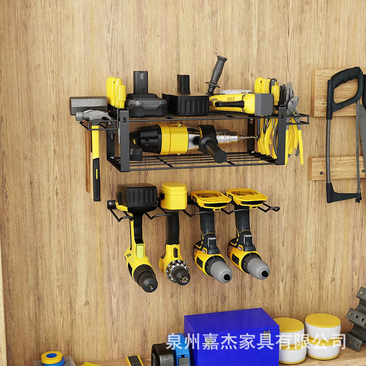 Power Tool Organizer Amazon Hot Selling Garage Rack Tool Organizer Drill Rack Heavy Duty Wall-mounted Tool Rack