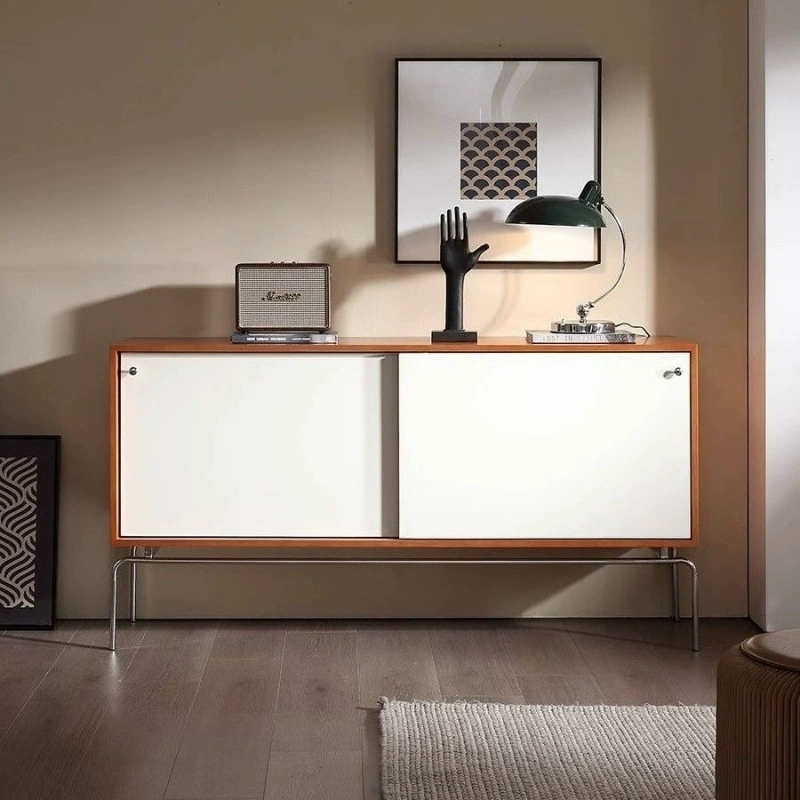 Средневековый буфет из цельного дерева, встроенный настенный бытовой простой ретро шкаф для хранения, шкаф для хранения Bauhaus, боковой шкаф для гостиной