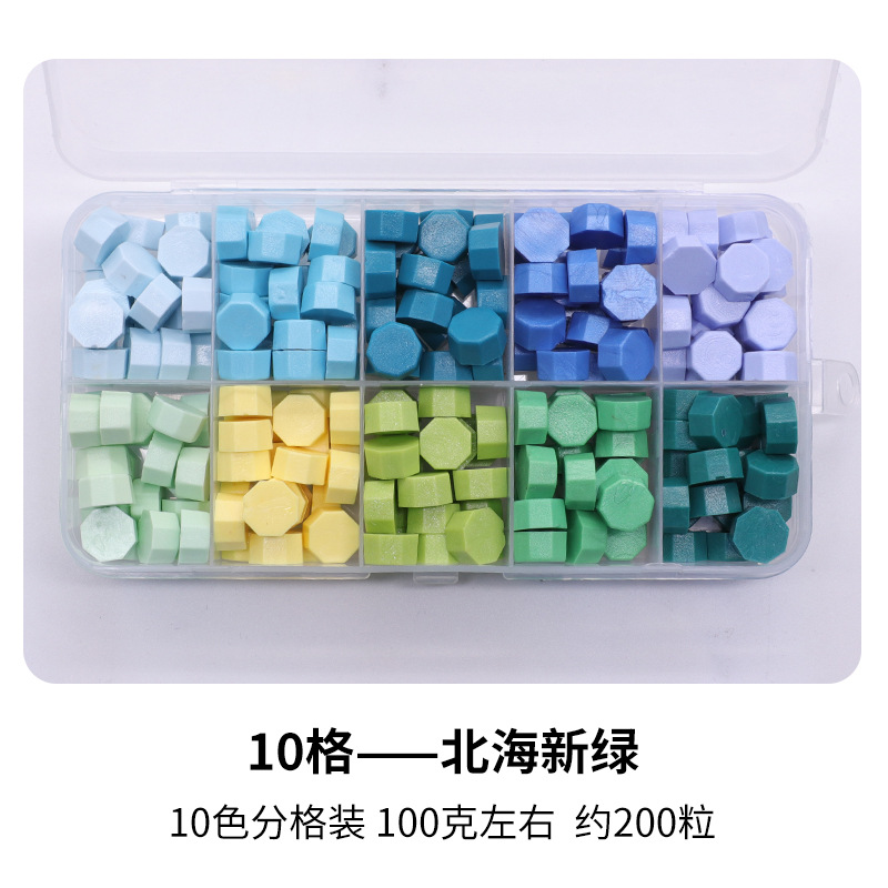 Fuego pintura cera grano traje de color mezclado 24 caja de cuadros de color ocho lados fuego pintura sellado cera fuego pintura sello cera grano fábrica al por mayor