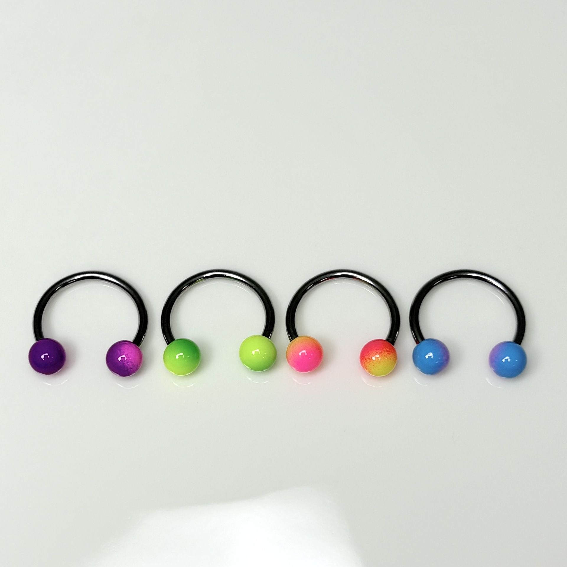 Gradient Acrylic Lip Ring - Colorful Candy-Colored External Thread Titanium Steel Ear Bone Ring detail image 8