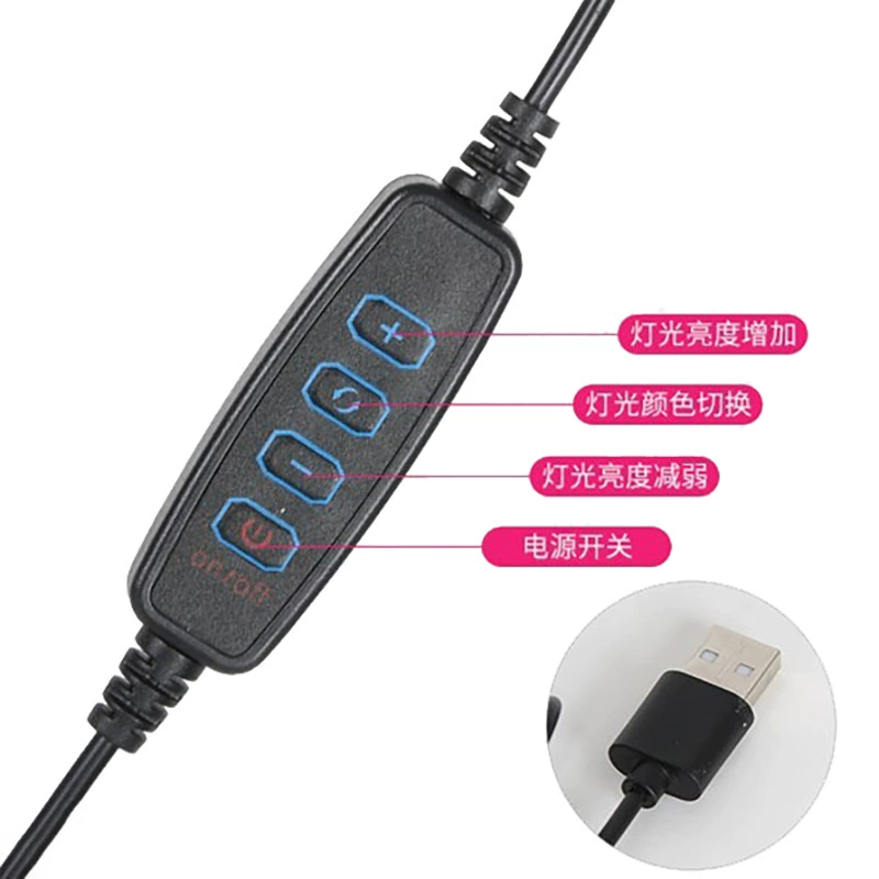 [锐富图 直播补光灯6/8/10寸迷你环形灯LED拍照 美颜灯 桌面打光灯]