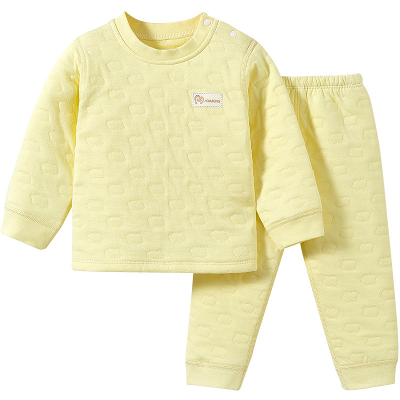 Ropa interior térmica para niños Otoño e Invierno niños y niñas ropa dividida bebé tocando fondo fino traje acolchado bebé otoño ropa pantalones largos