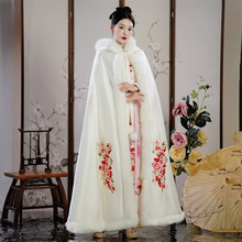 白色汉服披肩外搭冬季影楼拍照外套斗篷中国风原创加绒加厚披风女