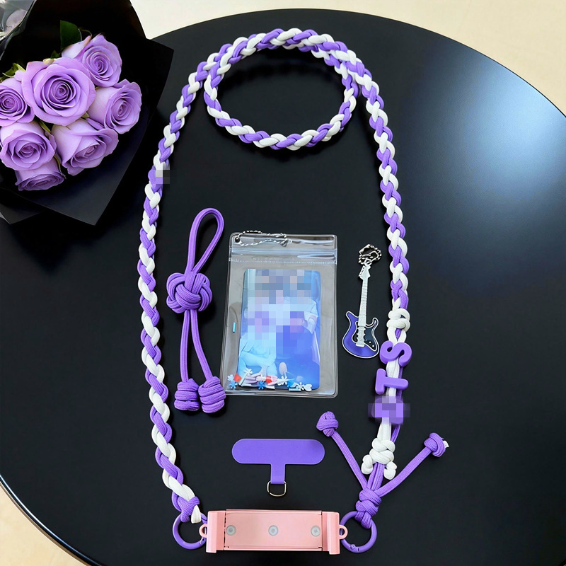 Bts Fan Mobile Phone Chain Woven Strap Crossbody Strap Anti-Lost Lanyard Keychain Merchandise Gift