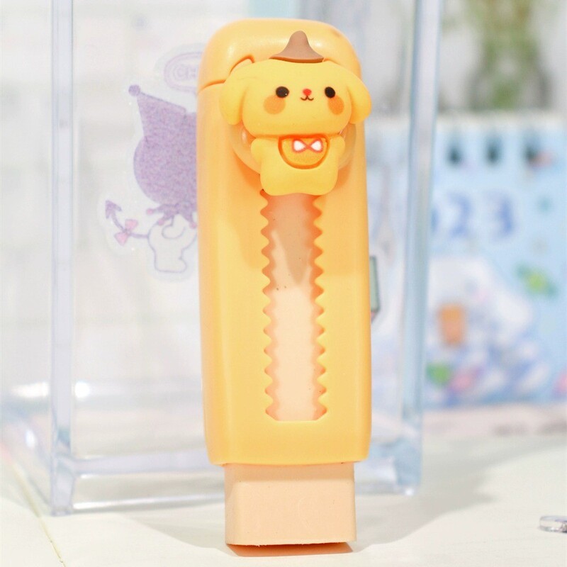 高品質で交換可能なプッシュプル消しゴム、学生や子供向けの可愛い漫画風アート消しゴム|undefined