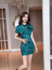 Improved cheongsam， youthful style， small stature， high-end sexy， tight fitting， hip wrapped dress