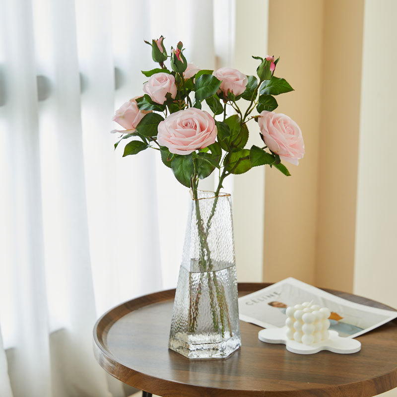 3头手感保湿玫瑰花仿真花束家居客厅装饰情人节单支小玫瑰假花详情12