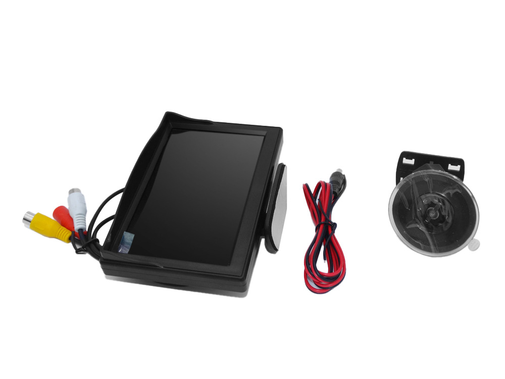 Wide Voltage Range 12-24V Visual Reversing Video Image Hd Car Display Monitor 5inch Desktop Suction Cup Monitor