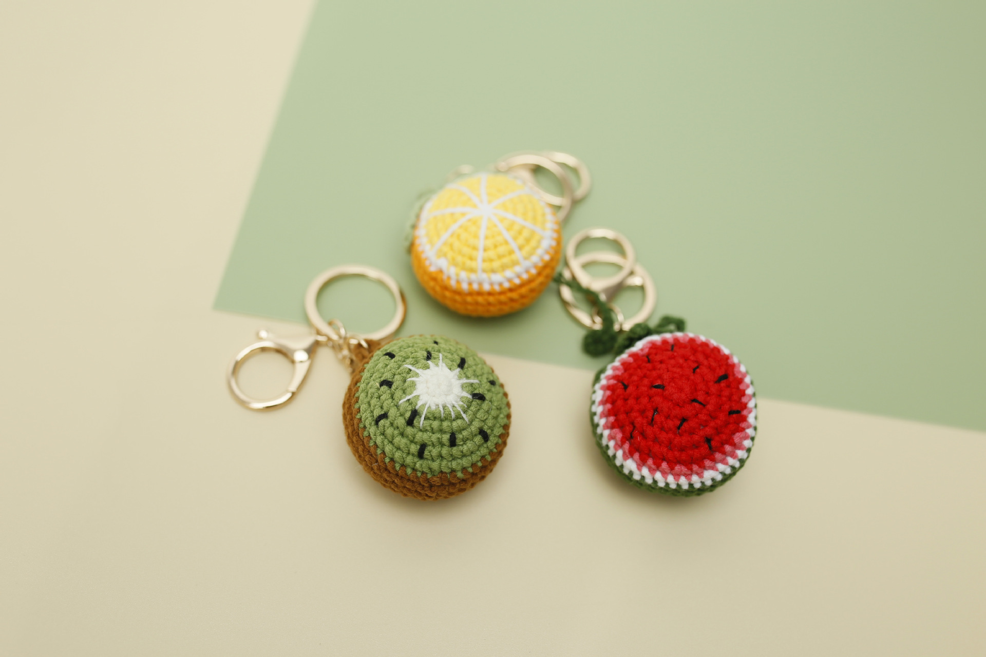 yarn Material 1 Piece Fruit Keychain Yarn Women's Cute Keychain