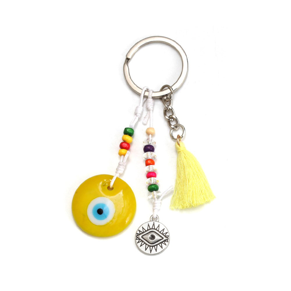 27g Weight Bag Pendant, Keychain Classification 1 Piece Quantity Casual, Daily Occasion Glass Material Devil's Eye Pattern Unisex Gender Retro Style Retro Devil's Eye Glass Unisex Bag Pendant Keychain 23