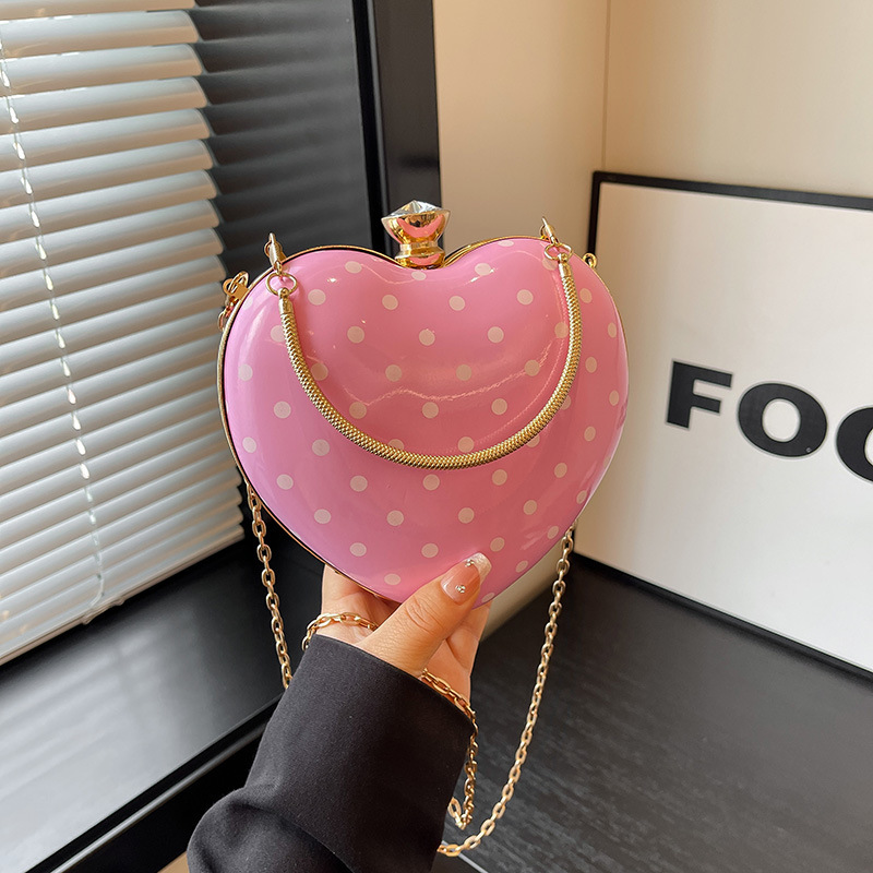 This Year's Trendy and Super Popular Polka Dot Heart Bag 2026 New Style Textured Fashion Handbag for Women, Cute Summer Shoulder Bag This Year's Trendy and Super Popular Polka Dot Heart Bag 2026 New Style Textured Fashion Handbag for Women, Cute Summer Shoulder Bag