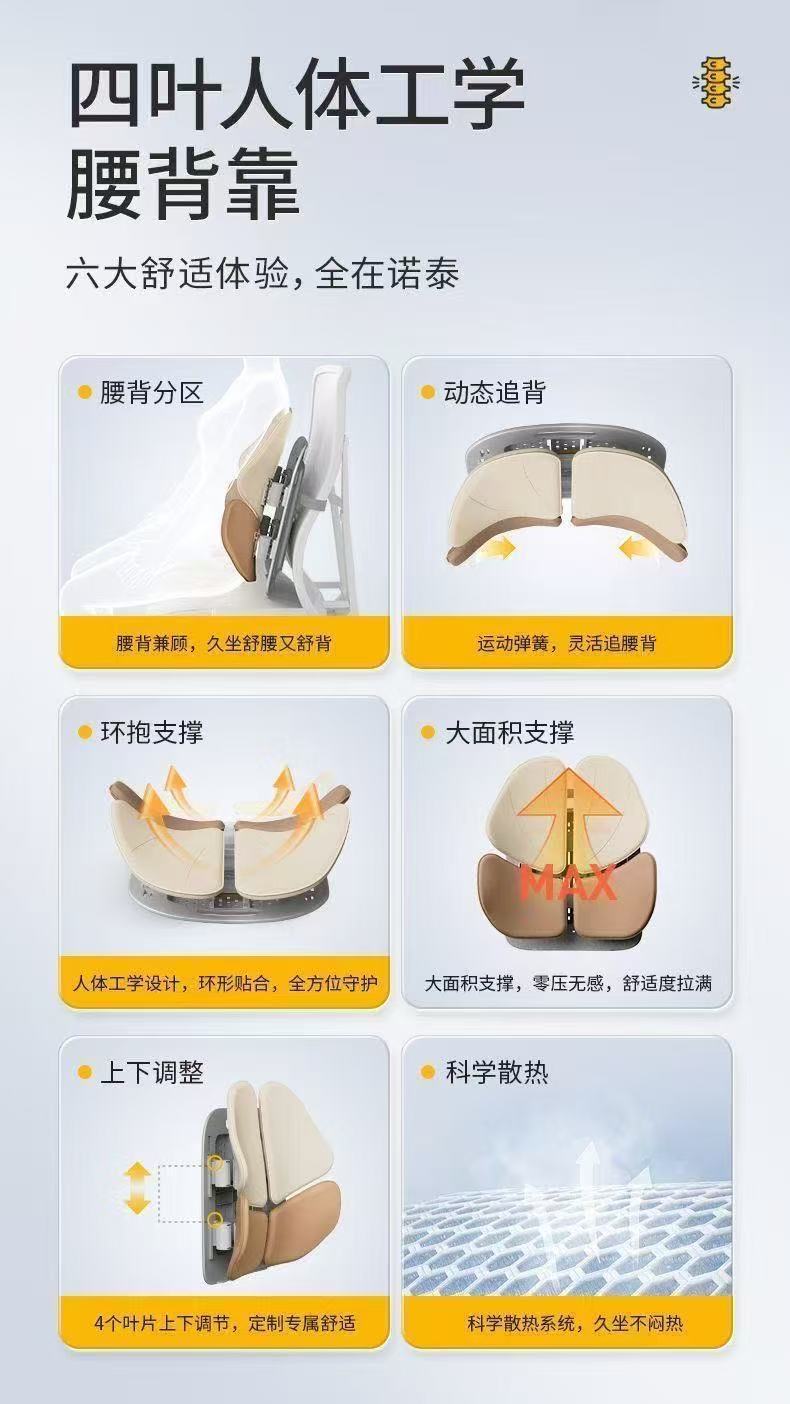 Nortech Lumbar Support Cushion for Long Sitting, Ergonomic Seat Cushion for Office and Car, Lumbar Support Gift