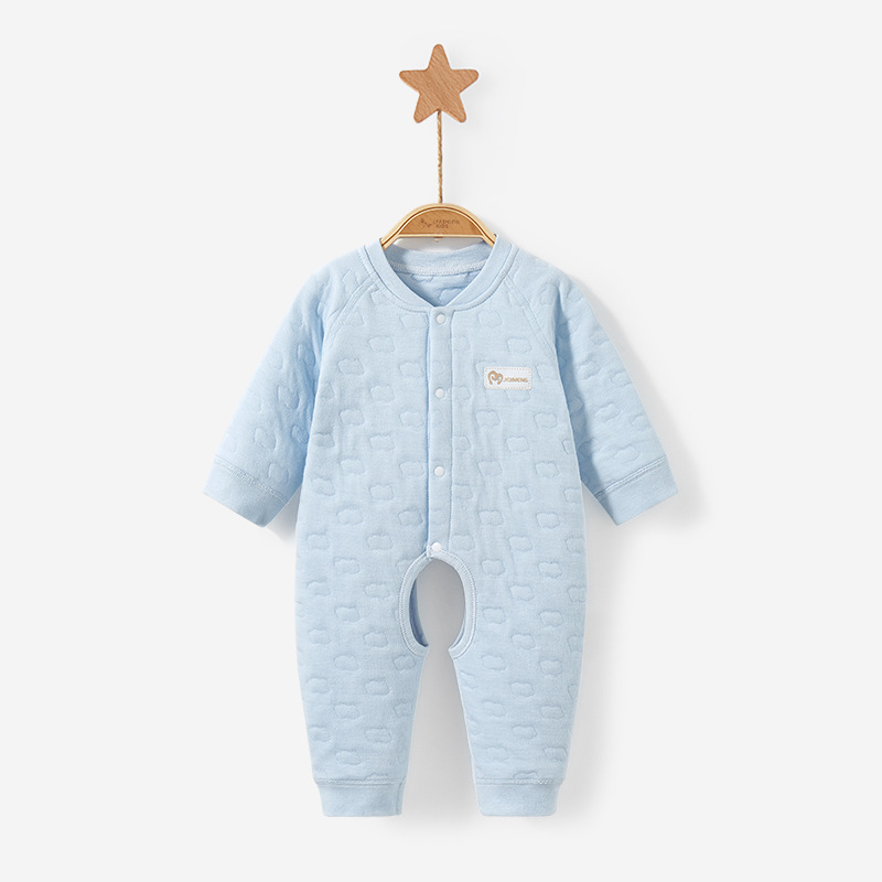 Ropa de bebé recién nacido, primavera, otoño e invierno, hombres y mujeres, algodón puro, monos cálidos, mameluco, entrepierna abierta acolchada, ropa de otoño para bebés
