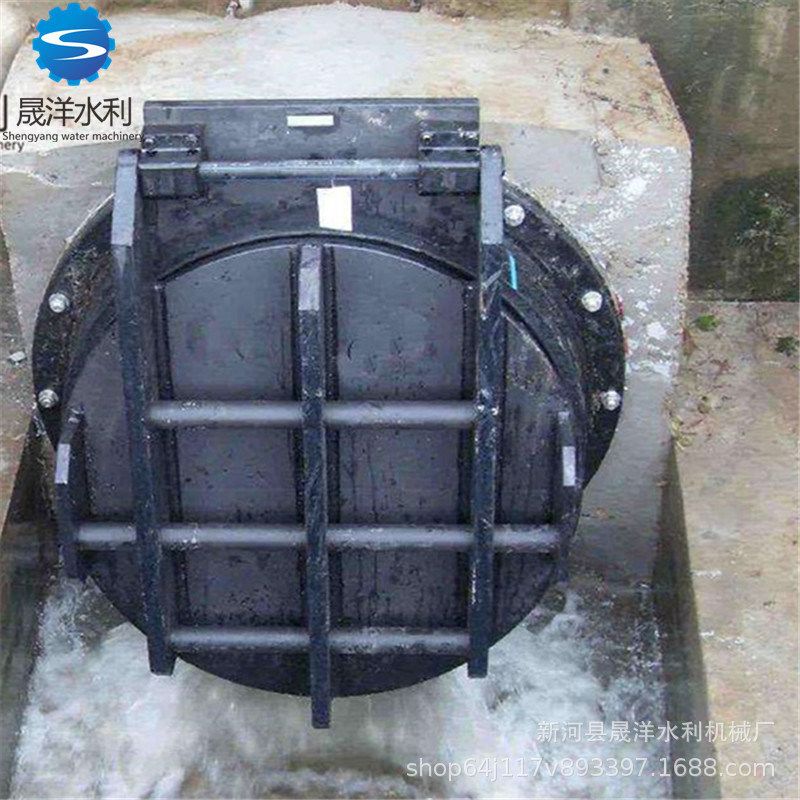 水利厂家供应放倒灌铸铁圆拍门  管道铸铁拍门 各种型号铸铁拍门