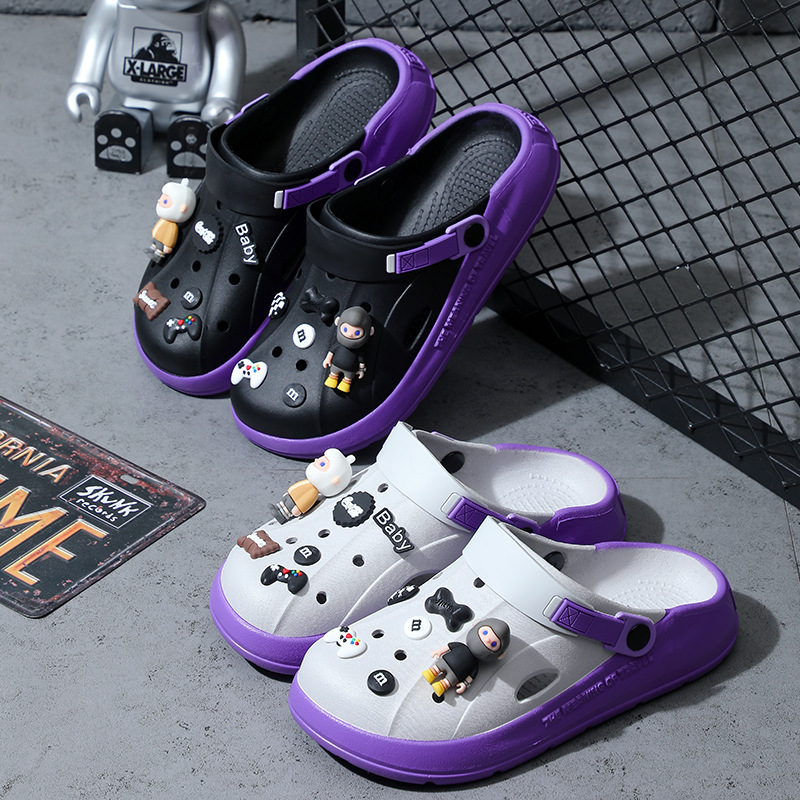 Eva hueco hueco zapatos para hombres cruzados verano 2025 nuevas zapatillas de playa antideslizantes de fondo grueso al aire libre verano