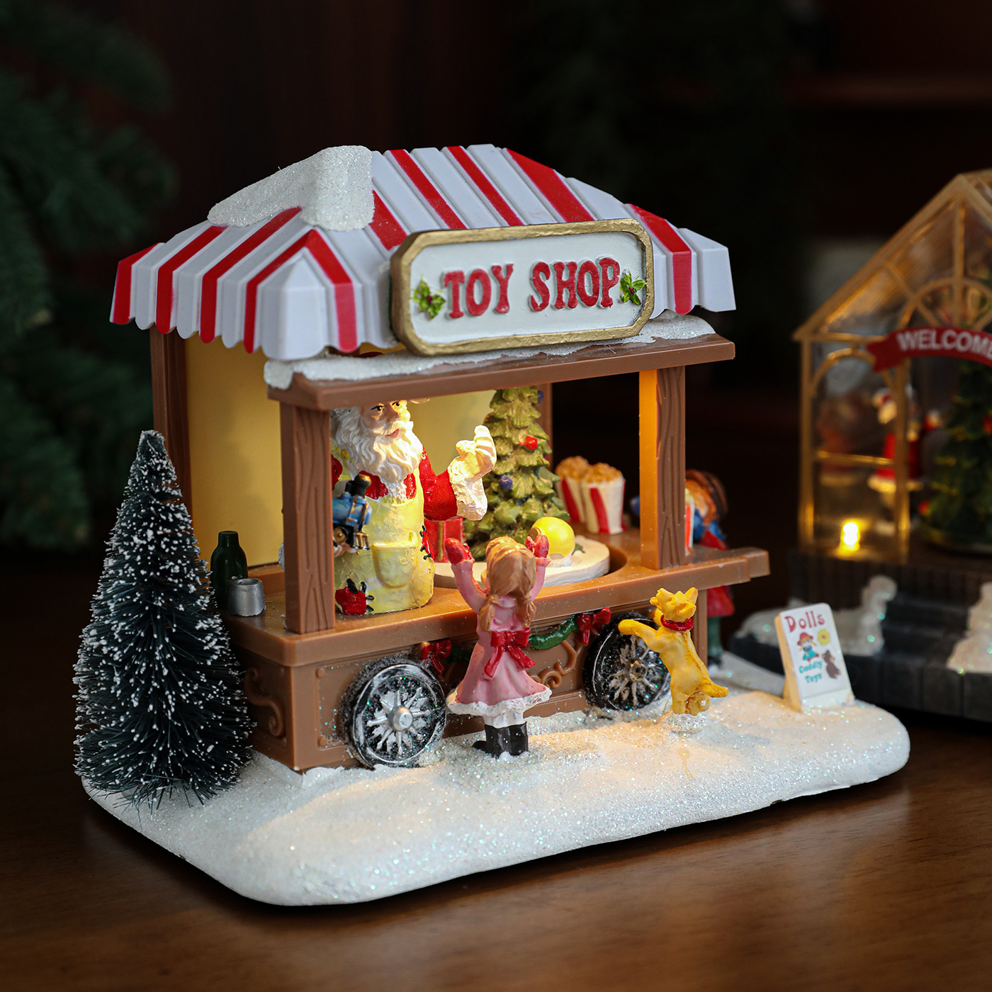 Nueva casa de resina de Navidad color brillante casa de sol tienda de ventanas de escritorio de Navidad decoración creativa