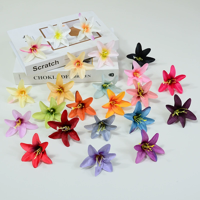 Имитация цветов лилии, головной убор ручной работы, цветочное производство, сопутствующая подарочная коробка, украшение, материал, упаковка, сервировка стола