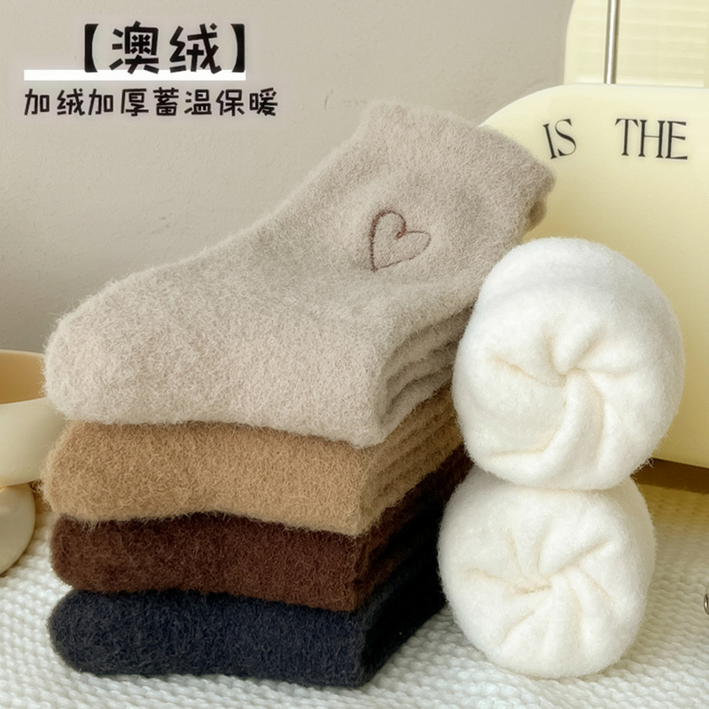 秋冬のベルベットの厚い靴下の女性の愛の靴下の睡眠の靴下の家の保温の厚い月子の靴下の中のストッキング|undefined