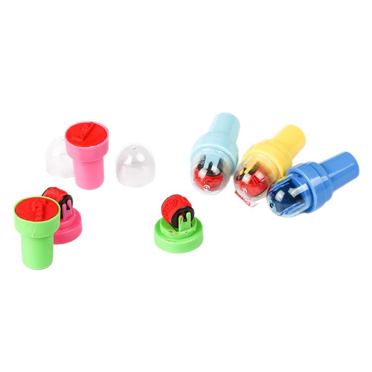 Nuevo japonés y coreano lindo niños de dibujos animados patrón de color sello de plástico rodillo de juguete sello de papelería