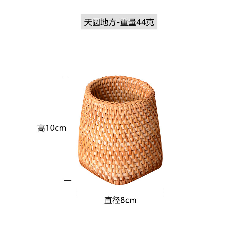 ベトナム秋藤編蓋置茶漏れカップマット茶道部品オフィス収納ケース防かび実木円形挿し木|undefined
