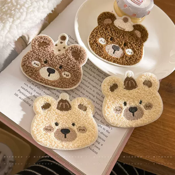 Cute Hat Bear Bangs Patch for Girls, Forehead Hair Tidying Magic Sticker for Children and Babies