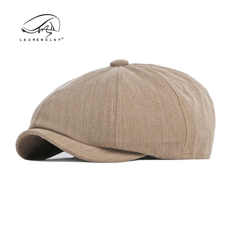 Unisex Thin breathable octagon hat for men Retro light plate solid color duck tongue painter hat for art newsboy hat for women_voghion.com