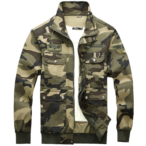 Elastic work clothes suit for men, pure cotton camouflage clothes, labor protection clothes, work clothes for women, spring and autumn work and training clothes, casual wear-resistant welding clothes